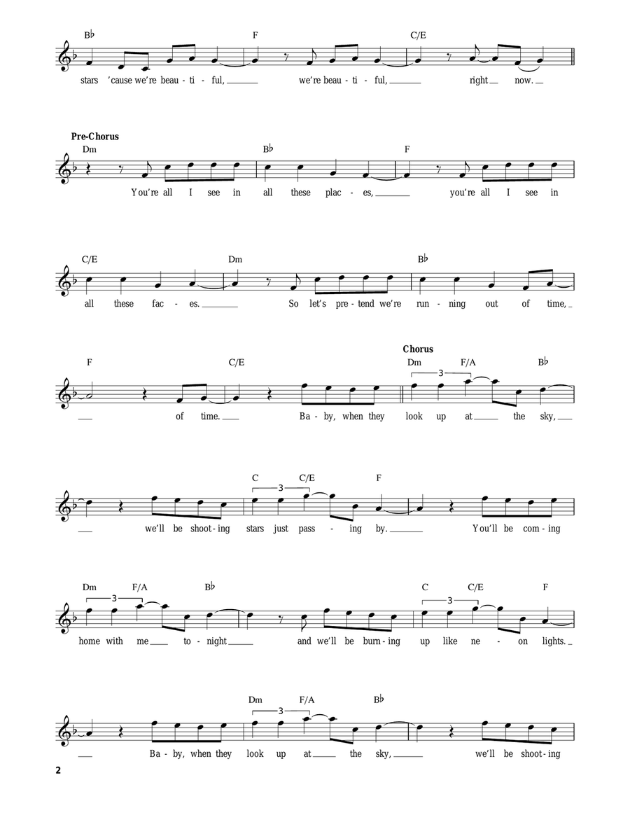 Neon Lights Neon Lights Acoustic Guitar scores gallery preview page 2