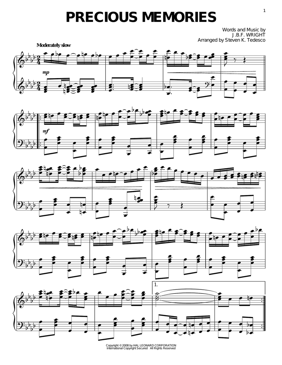 Precious Memories [Ragtime version]