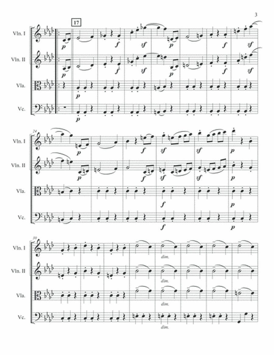 Beethoven Scherzo String Quartet score and parts image number null