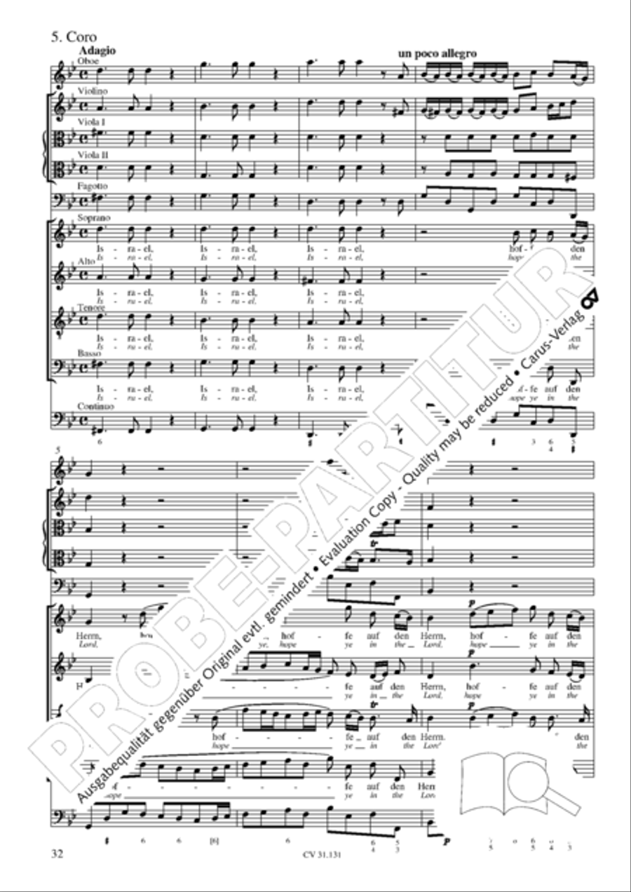 Form the deep, Lord, cried I, Lord, to Thee (Aus der Tiefe rufe ich, Herr, zu dir) 4-Part scores gallery preview page 33