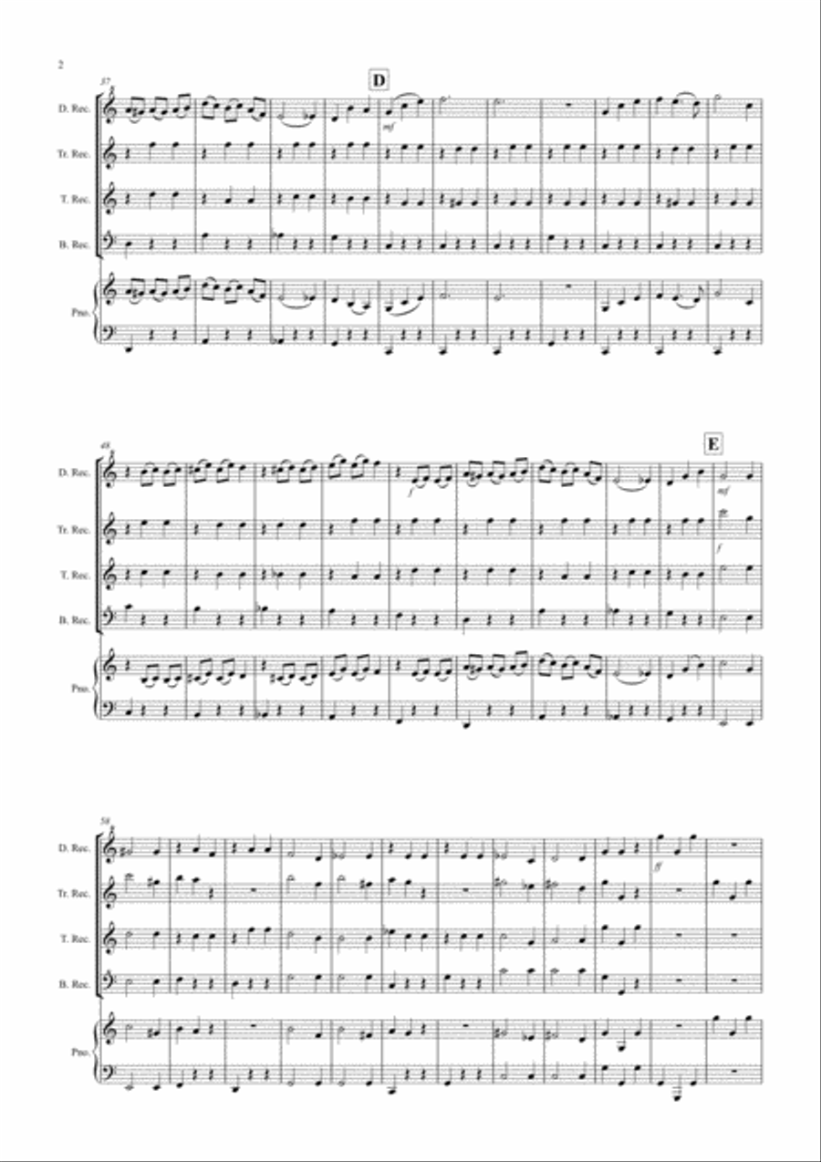 Waltz of the Flowers (Fantasia from Nutcracker) for Recorder Quartet Recorder scores gallery preview page 2