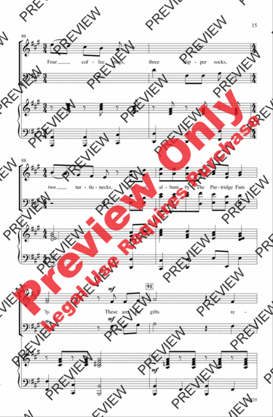 The Twelve Days of a Regifted Christmas 4-Part scores gallery preview page 15