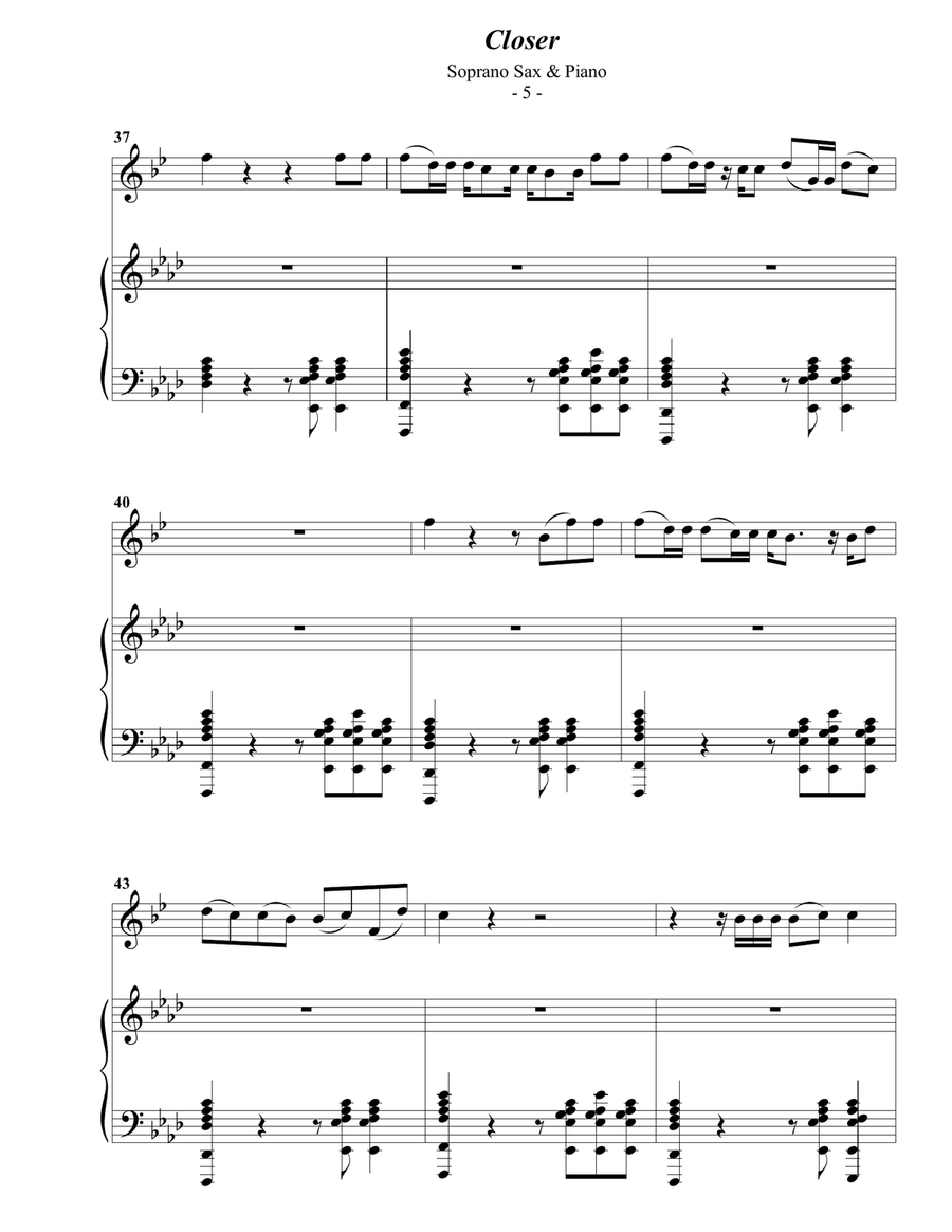 Closer Soprano Saxophone scores gallery preview page 5