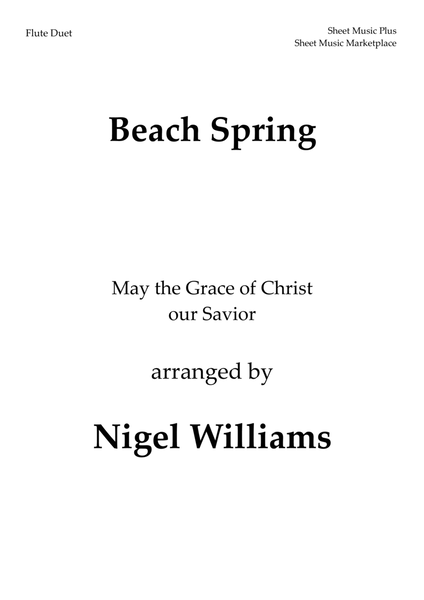 Beach Spring, (May the Grace of Christ our Savior), for Flute Duet image number null
