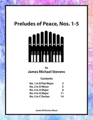 Preludes of Peace, Nos. 1 - 5, Organ Book