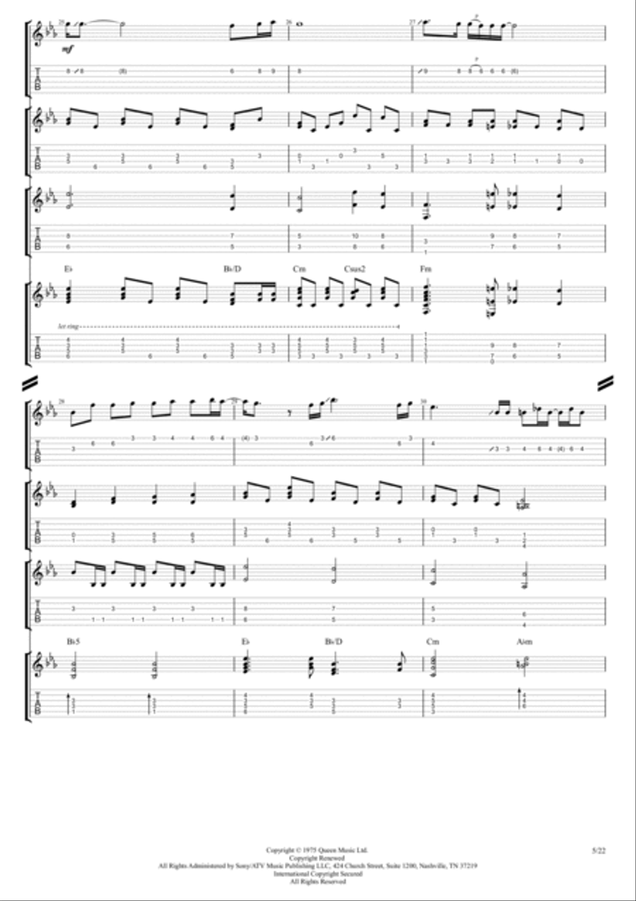 Bohemian Rhapsody Acoustic Guitar scores gallery preview page 5