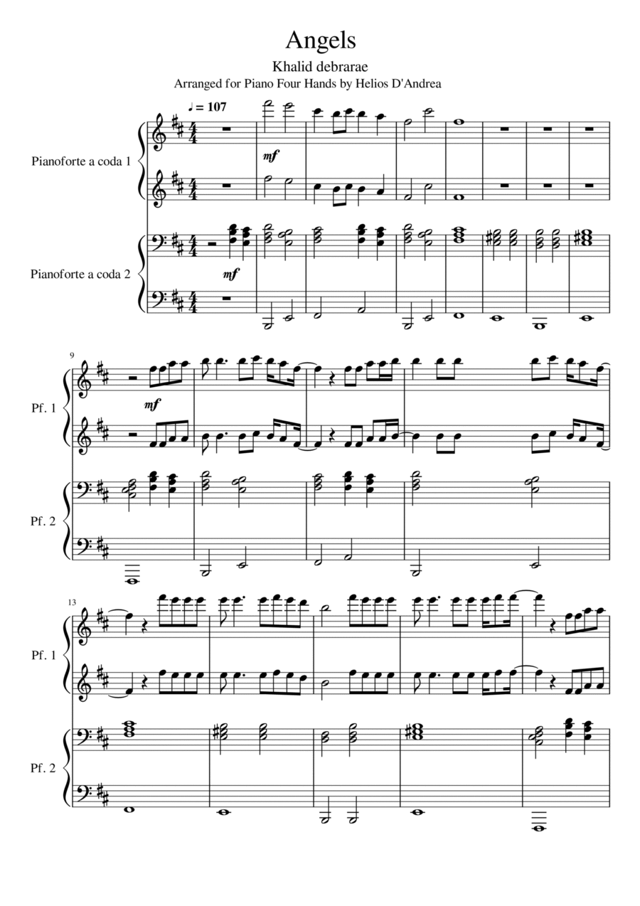 Angels Piano scores gallery preview page 1