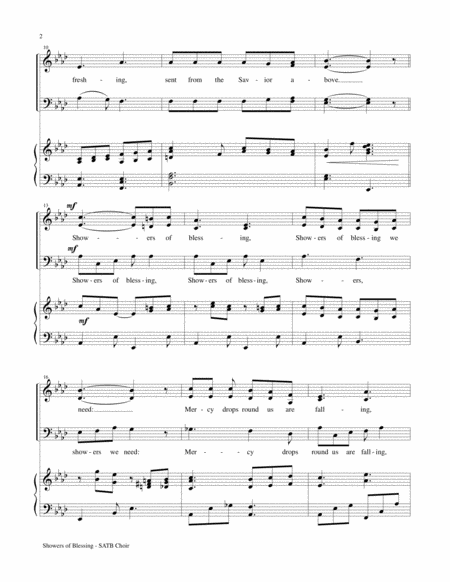 SHOWERS OF BLESSING (SATB Choir with Piano Accompaniment) image number null