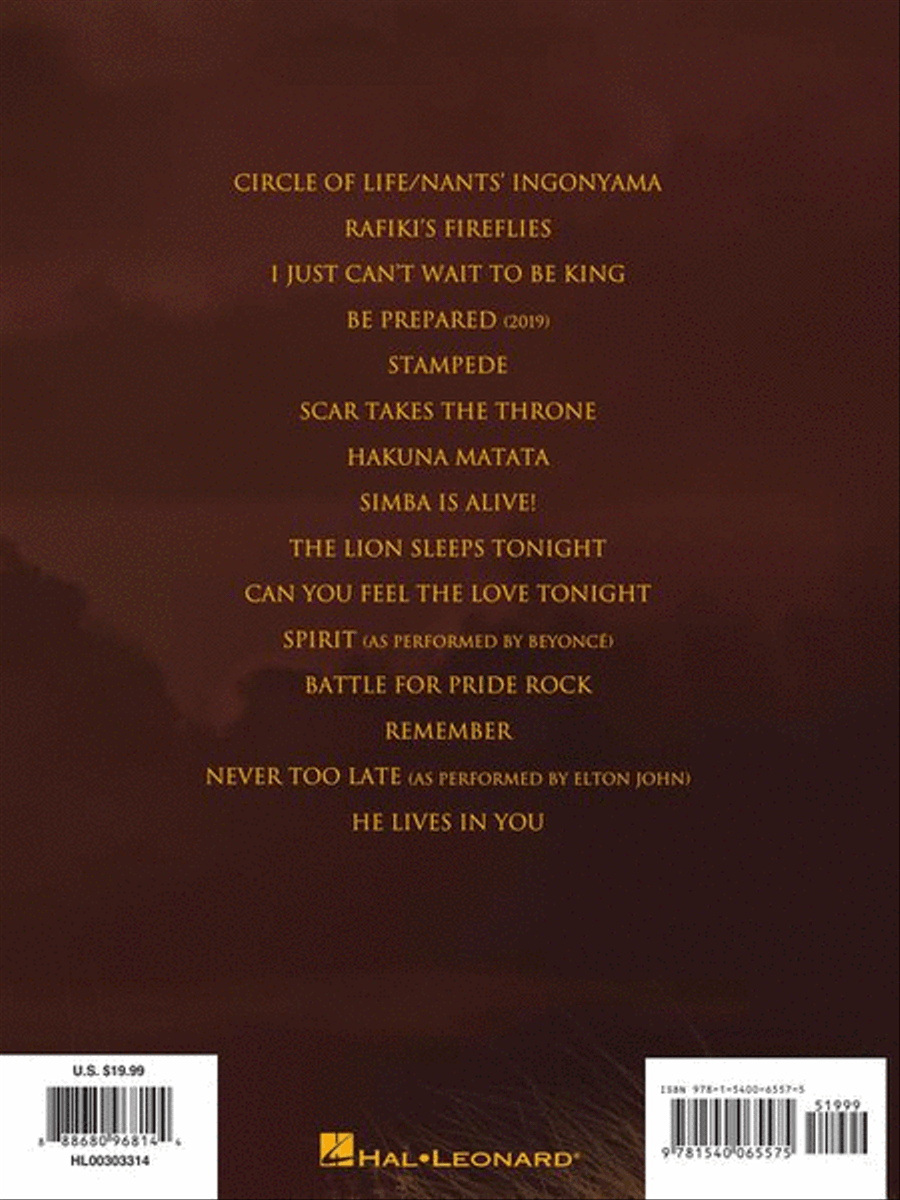 The Lion King Piano, Vocal, Guitar scores gallery preview page 9