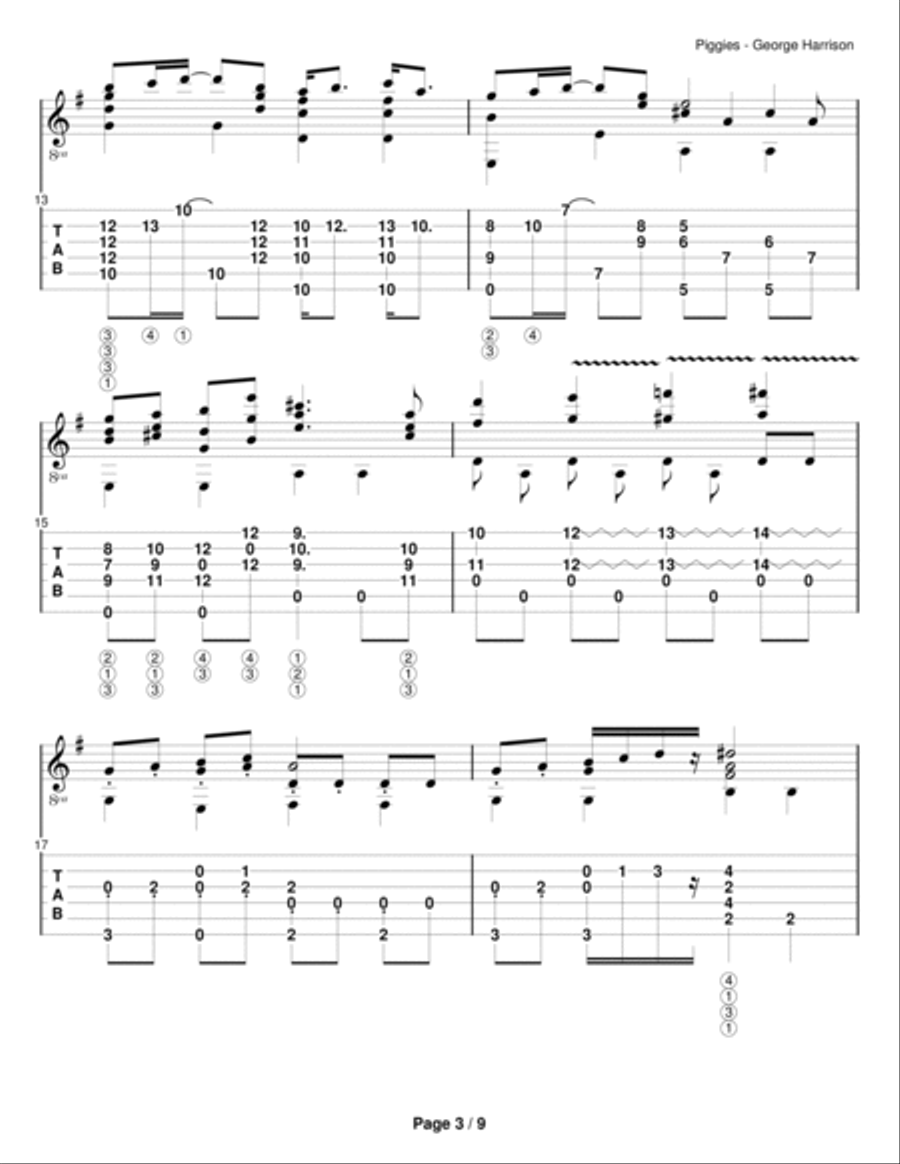 Piggies Electric Guitar scores gallery preview page 3