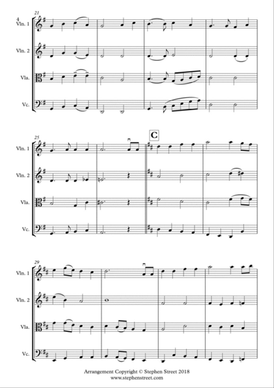 The National Anthem of South Africa, Nkosi Sikelel' iAfrika String Quartet String Quartet scores gallery preview page 4