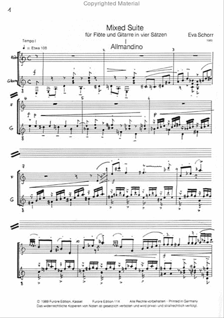 Mixed Suite fur Flote und Gitarre Flute scores gallery preview page 2