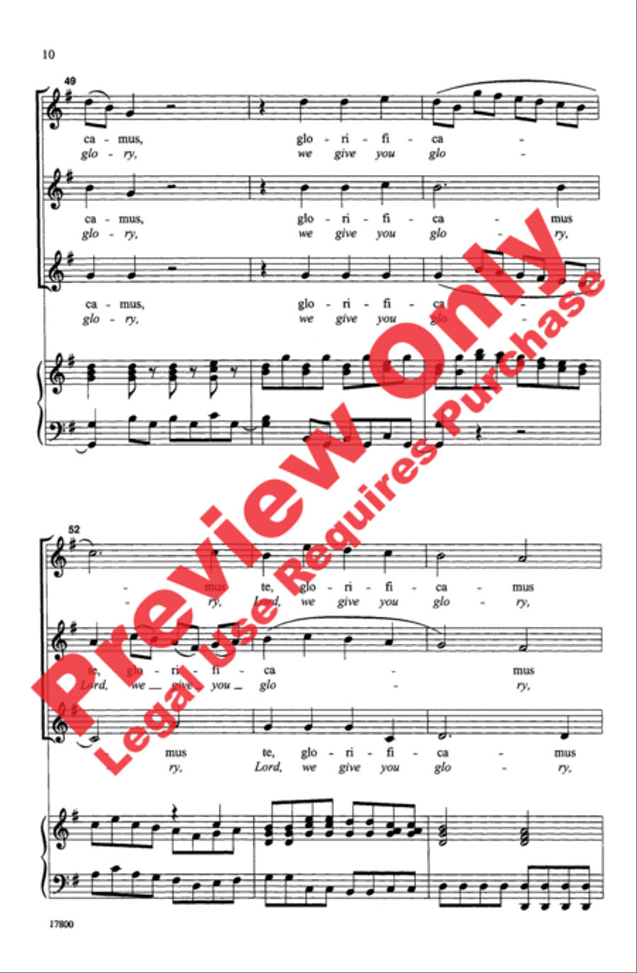 Gloria Gloria Women's Choir scores gallery preview page 10