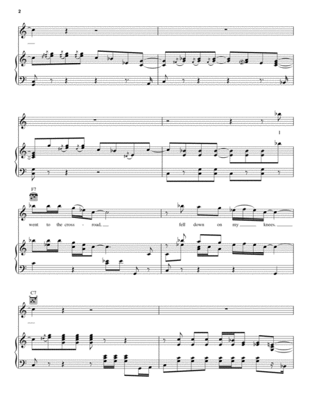 Robert Johnson: Cross Road Blues (Crossroads) sheet music for voice, piano  or guitar