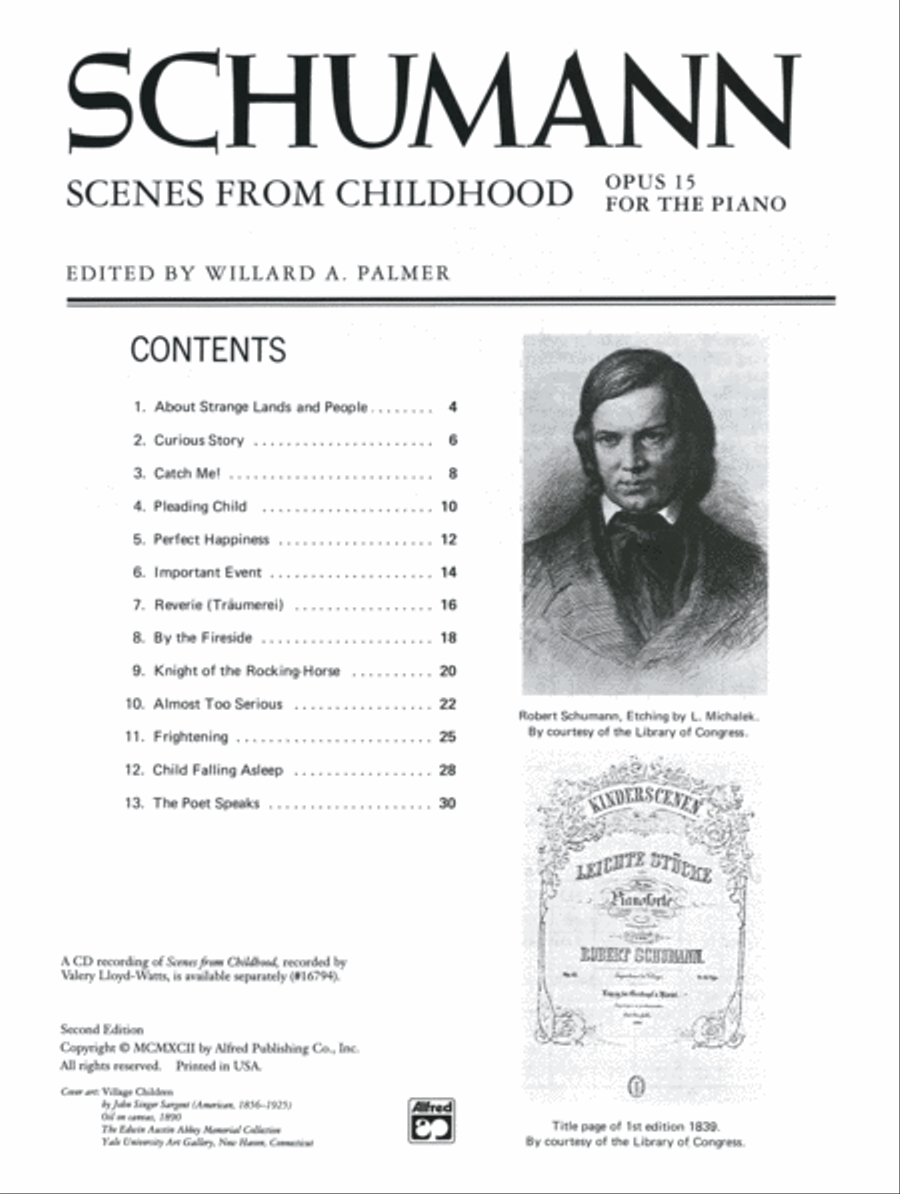 Schumann -- Scenes from Childhood Piano Solo scores gallery preview page 2