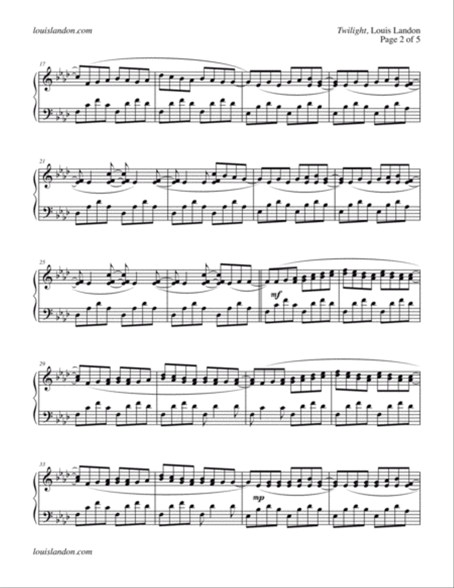 Twilight Piano Solo scores gallery preview page 2