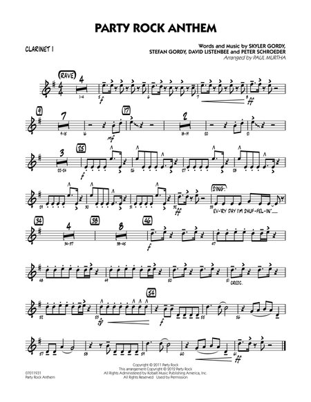 Party Rock Anthem - Bb Clarinet 1 by Paul Murtha B-Flat Clarinet - Digital Sheet Music