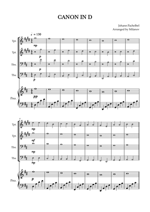Book cover for Canon in D | Pachelbel | Brass quartet | Piano accompaniment