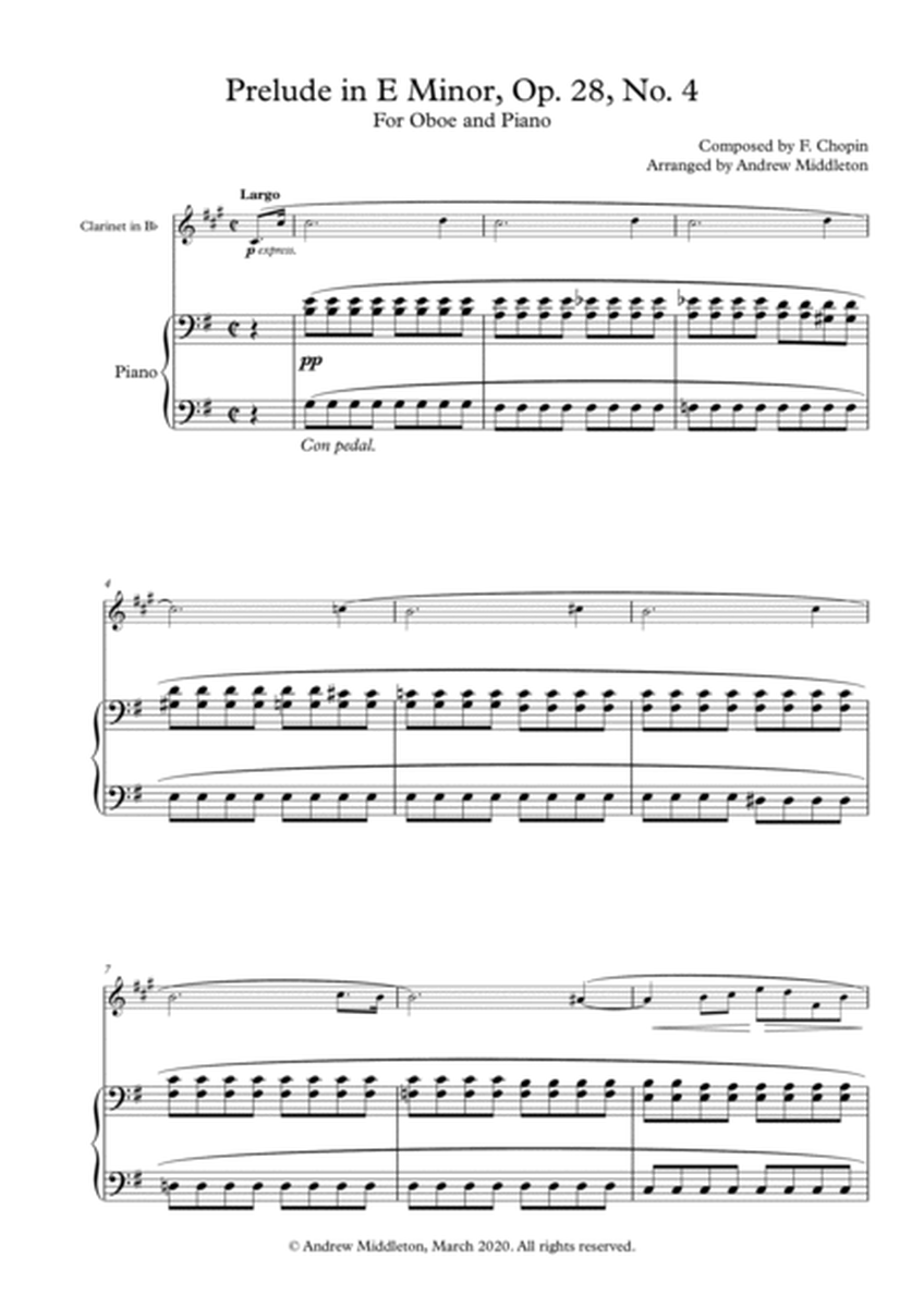 Prelude in E Minor arranged for Clarinet and Piano image number null