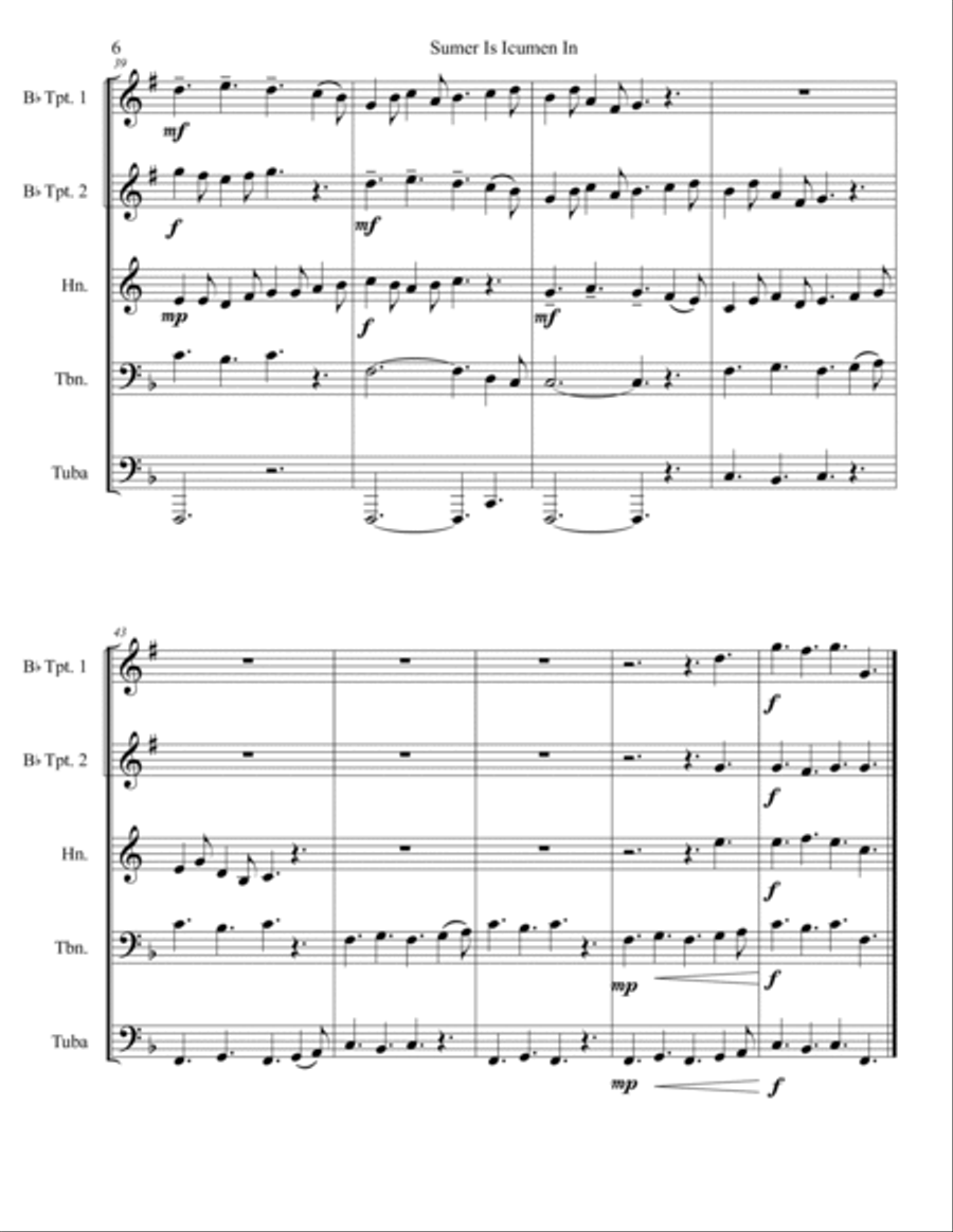 Sumer Is Icumen In Chamber Music scores gallery preview page 6