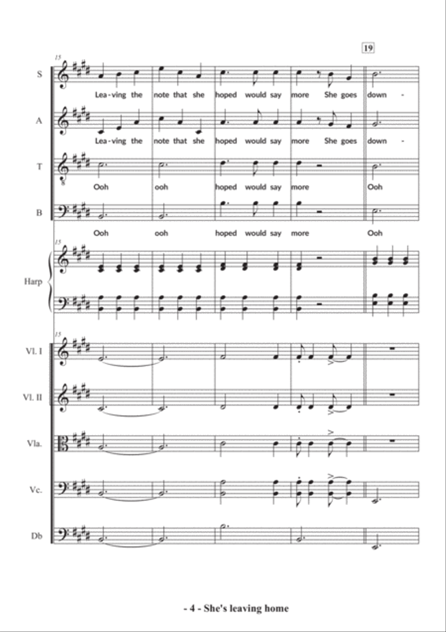 She's Leaving Home 4-Part scores gallery preview page 4