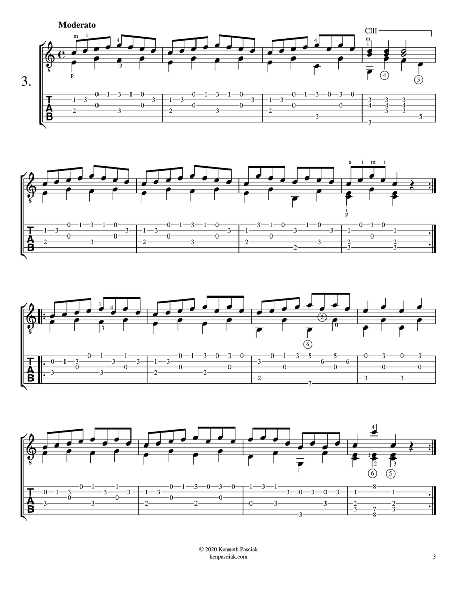 Czerny for Guitar, Opus 139, Nos. 1-10