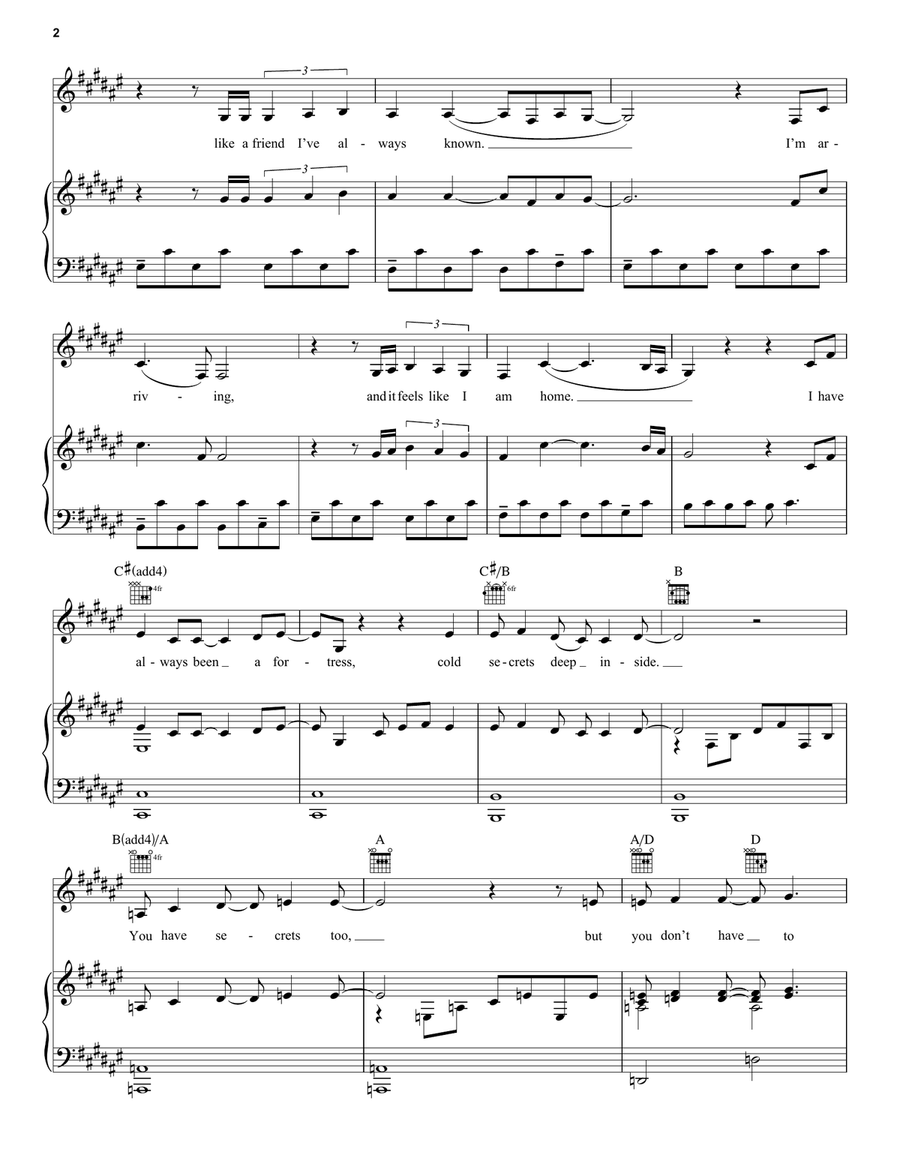 Show Yourself (from Disney's Frozen 2) Piano, Vocal, Guitar scores gallery preview page 2