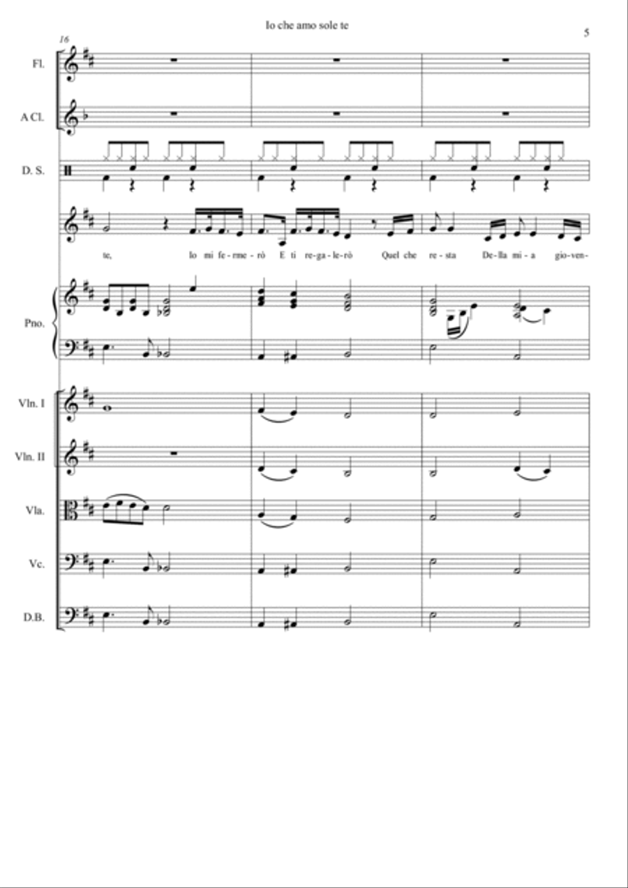 Io Che Amo Solo Te Clarinet scores gallery preview page 5