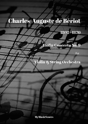 Beriot Violin Concerto No 9 for Violin and String Orchestra