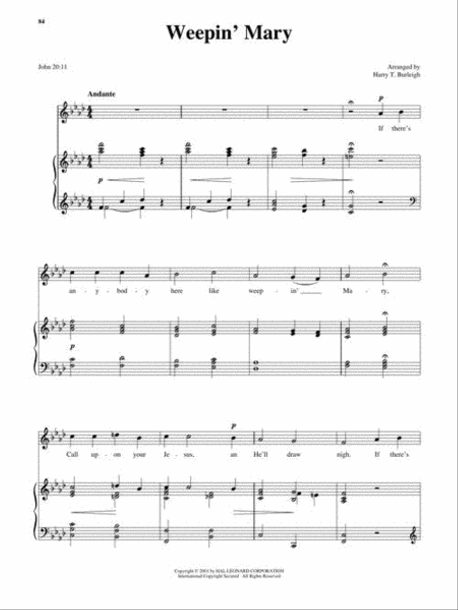 25 Spirituals Arranged by Harry T. Burleigh High Voice scores gallery preview page 6