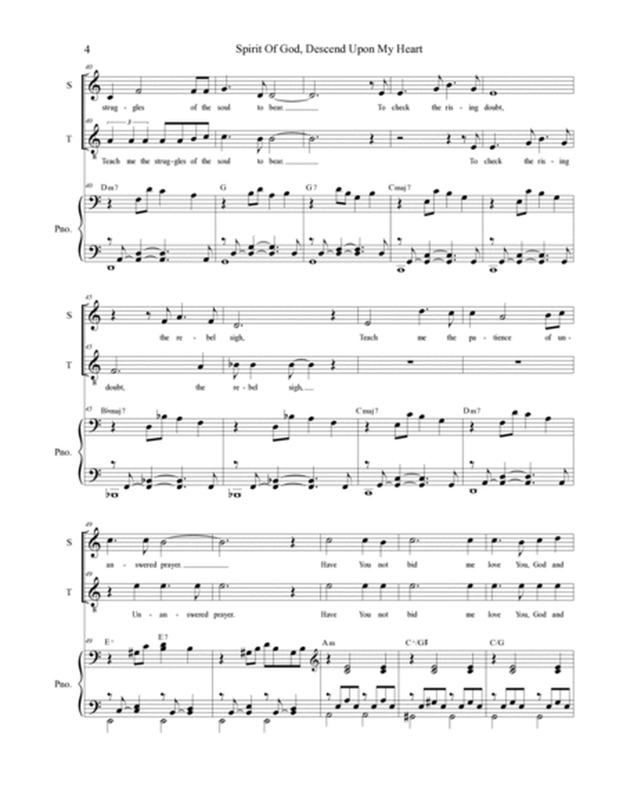 Spirit Of God, Descend Upon My Heart (2-part choir - (Soprano and Tenor) image number null