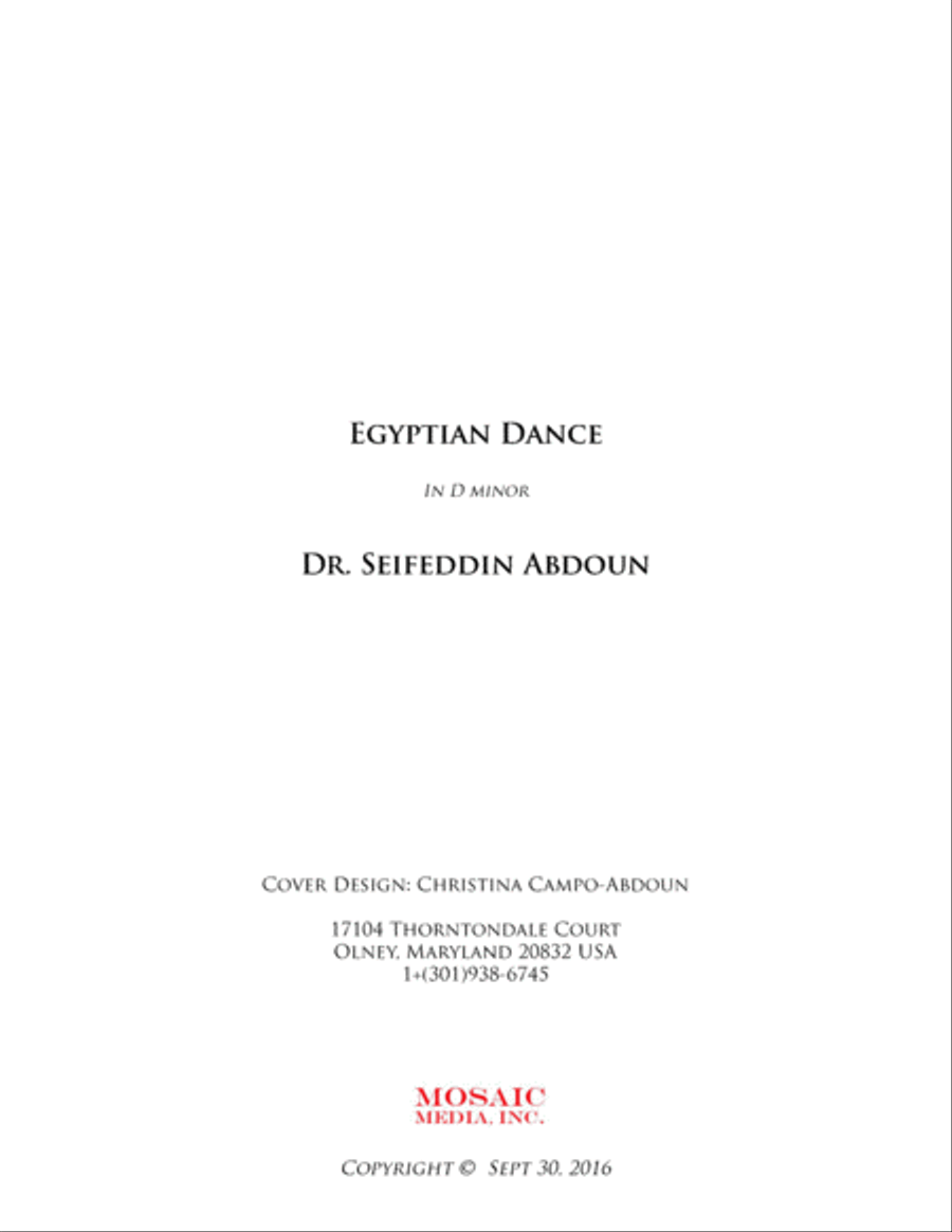 DANCE: Egyptian Dance in D minor Full Orchestra scores gallery preview page 3