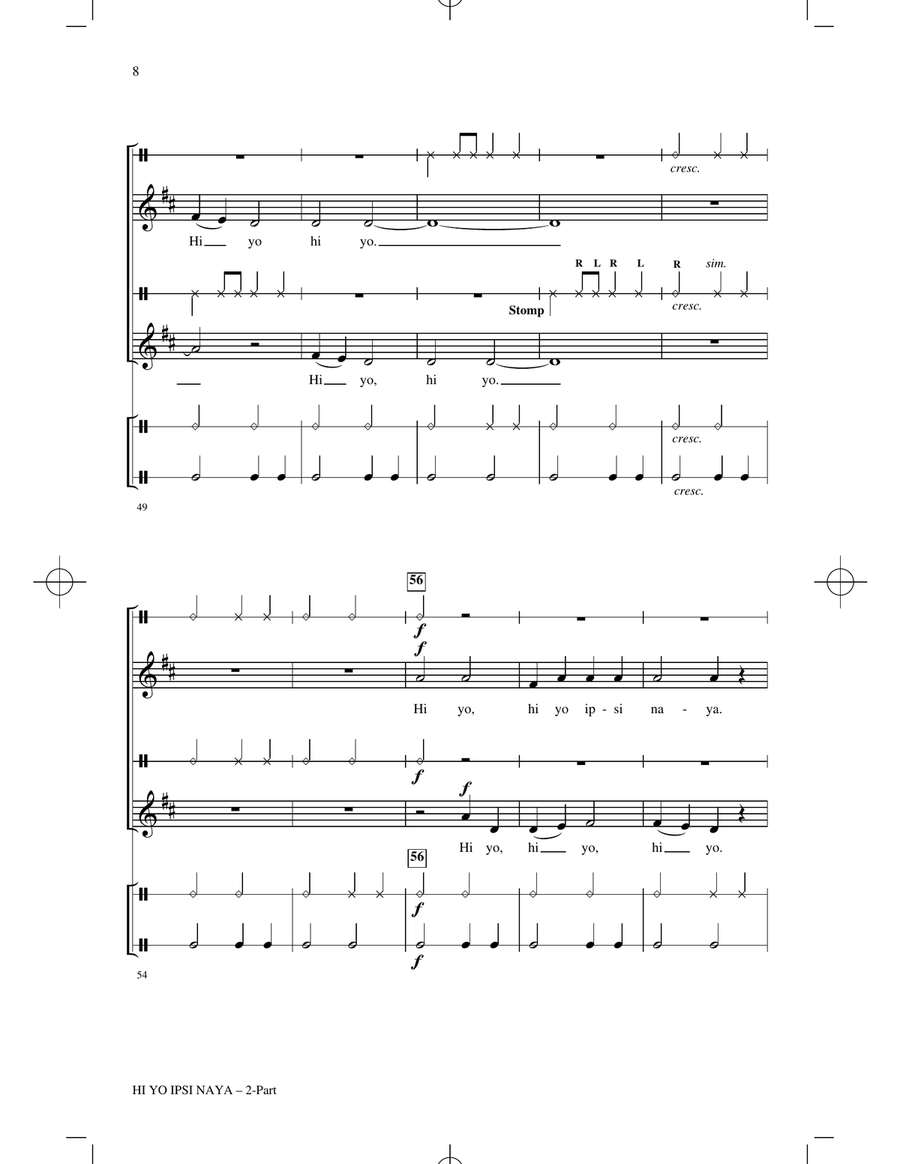 Hi Yo Ipsi Naya (arr. Mark Burrows) 2-Part scores gallery preview page 6