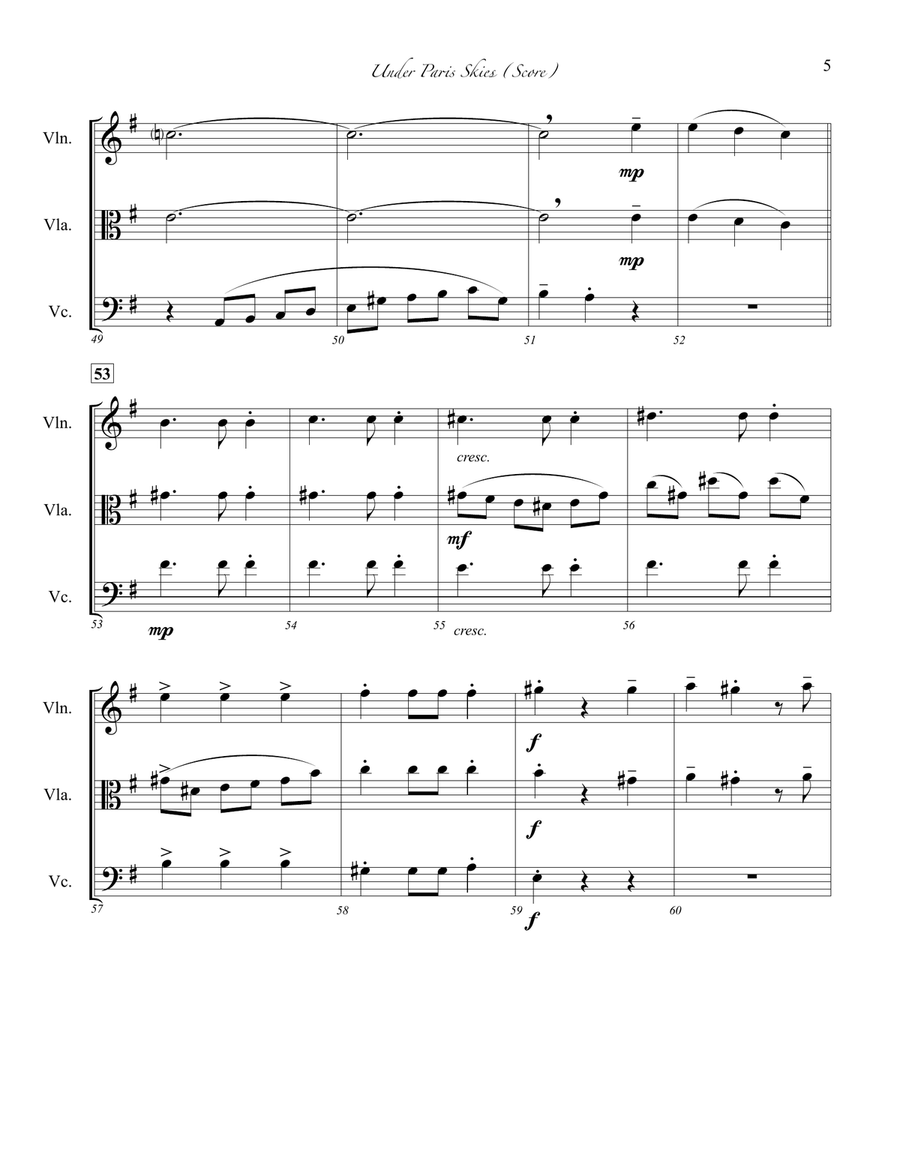 Under Paris Skies String Trio scores gallery preview page 6