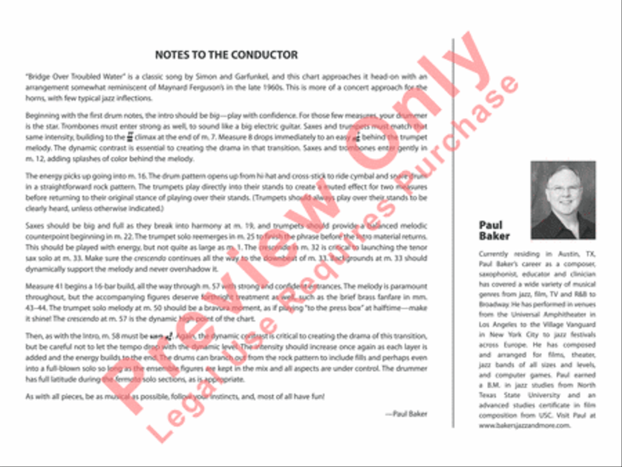 Bridge Over Troubled Water Jazz Ensemble scores gallery preview page 3