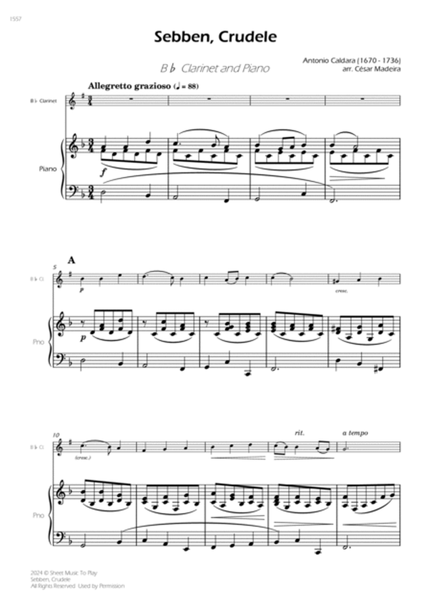 Sebben, Crudele - Bb Clarinet and Piano (Full Score and Parts) image number null