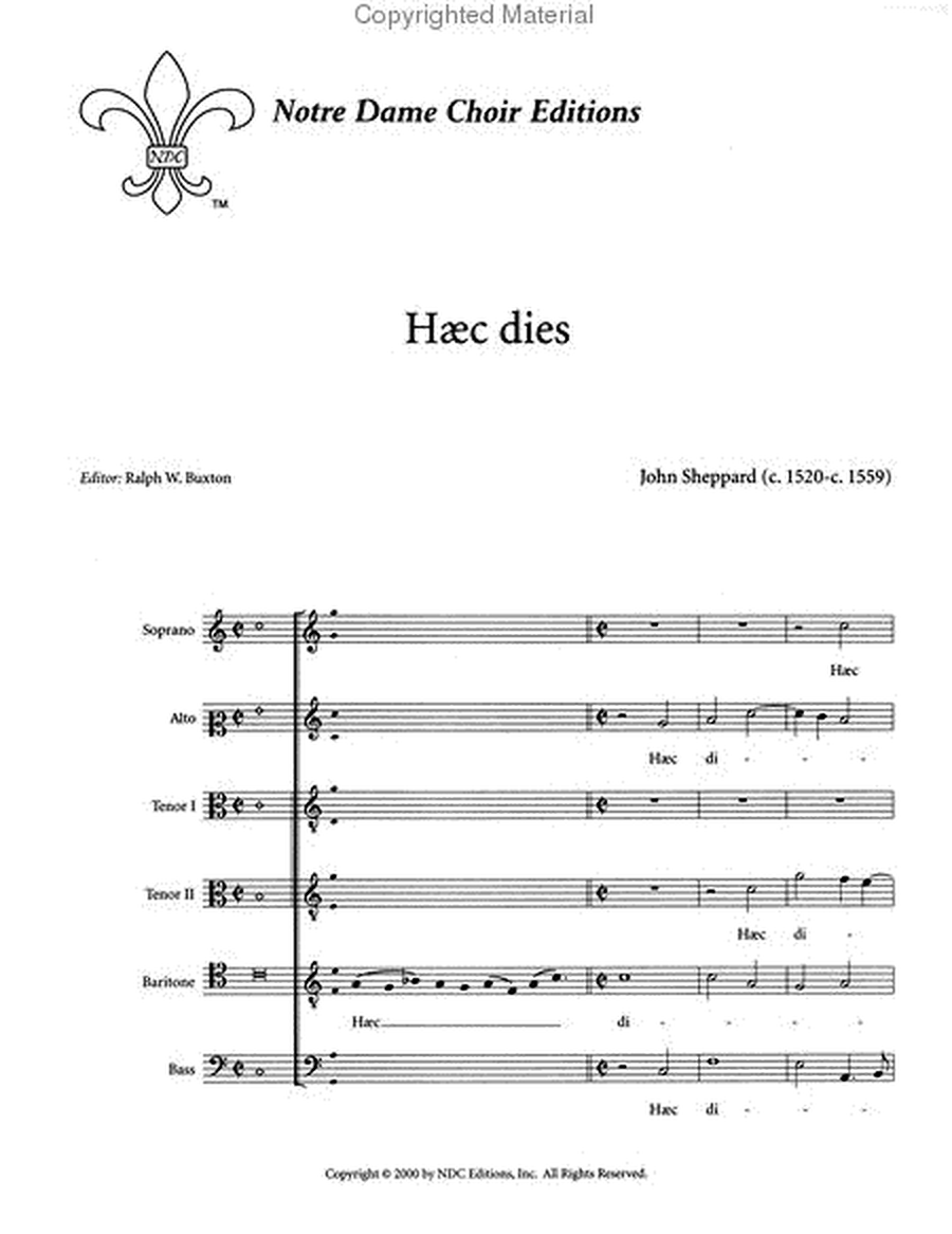 Haec Dies for SATTBB Choir