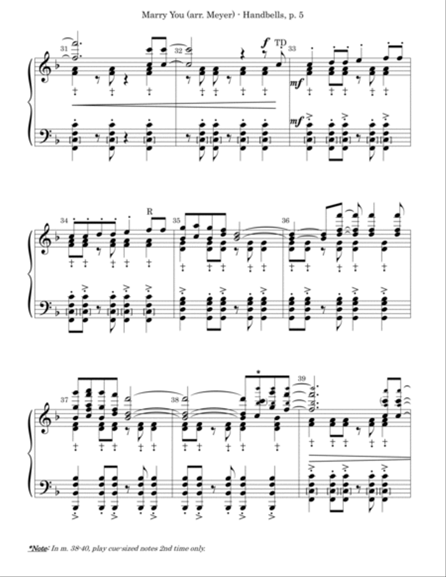 Marry You Handbell Choir scores gallery preview page 5