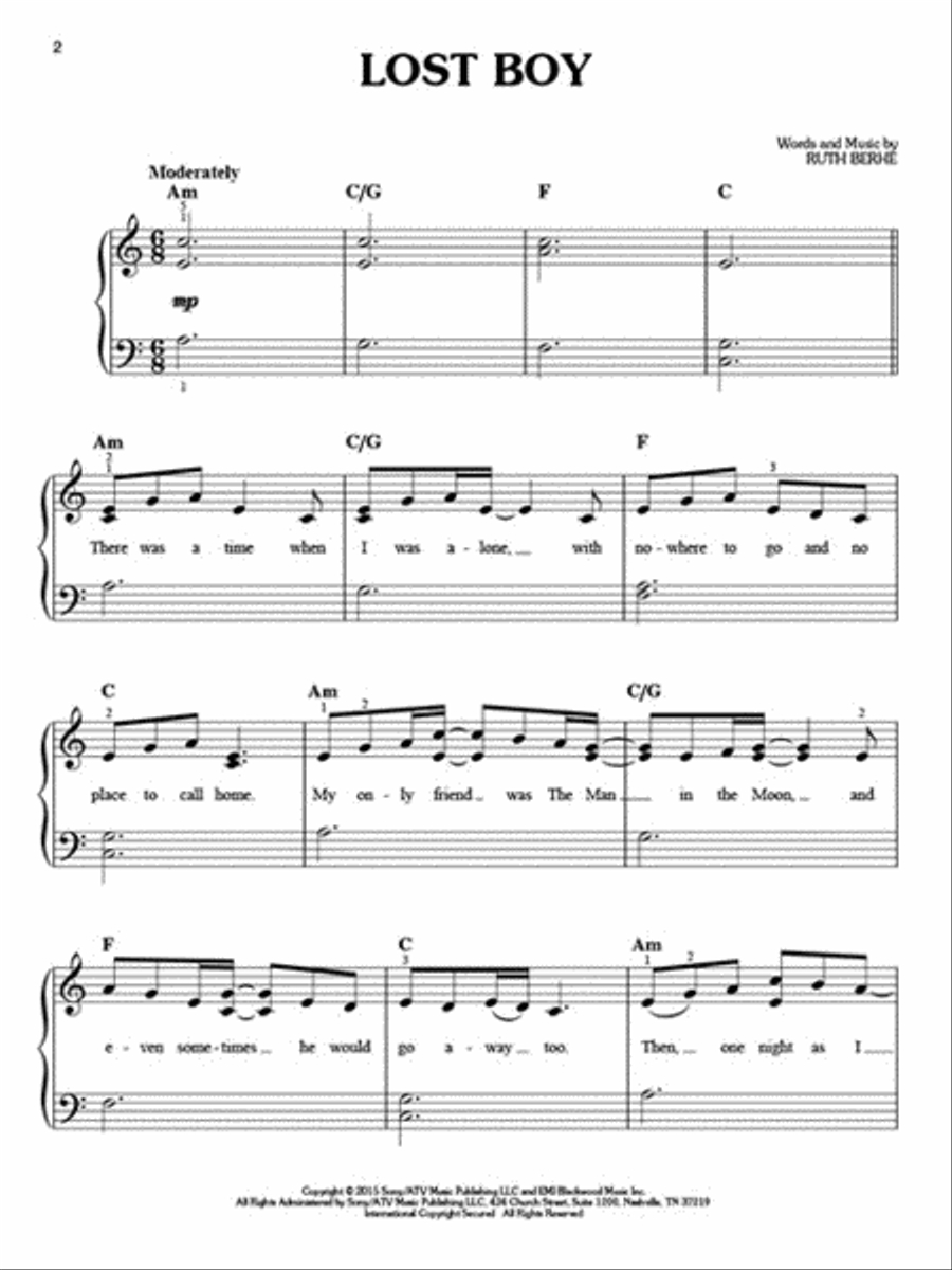 Lost Boy Lost Boy Easy Piano scores gallery preview page 2