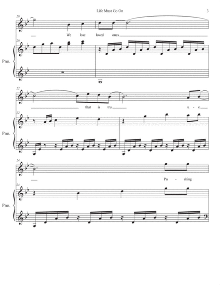Life Must Go On Voice scores gallery preview page 3