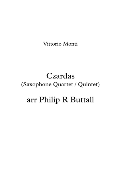 Czardas (Saxophone Quartet / Quintet) - Score image number null