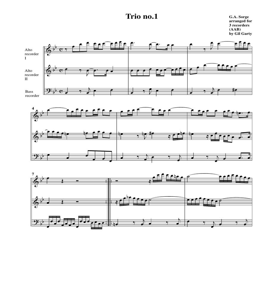 11 trios for organ (Arrangements for 3 recorders (AAB)) - Score Only