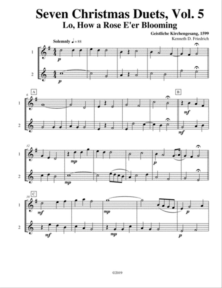 Seven Christmas Duets, Vol. 5 Small Ensemble scores gallery preview page 1