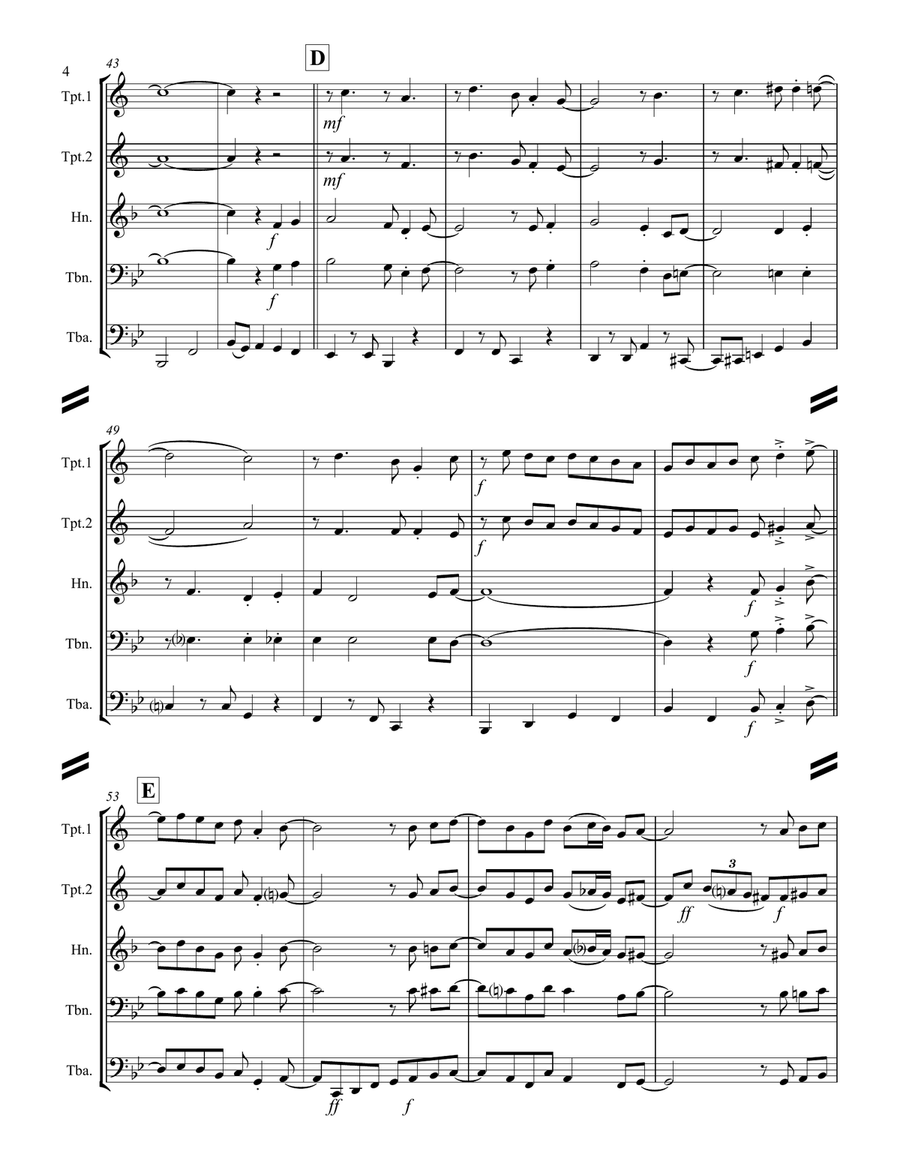 Almost Like Being In Love Brass Ensemble scores gallery preview page 5