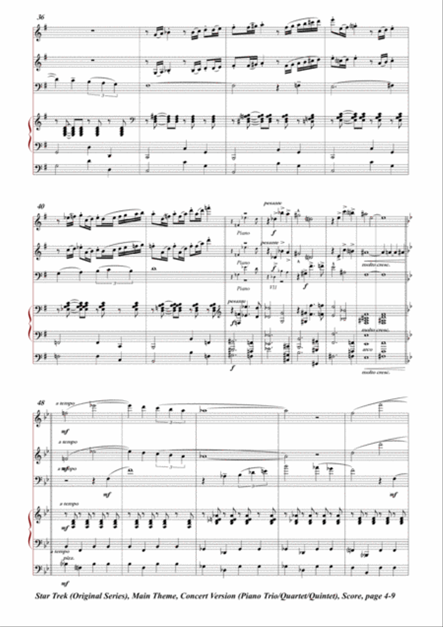 Star Trek Main Theme Piano Trio scores gallery preview page 4