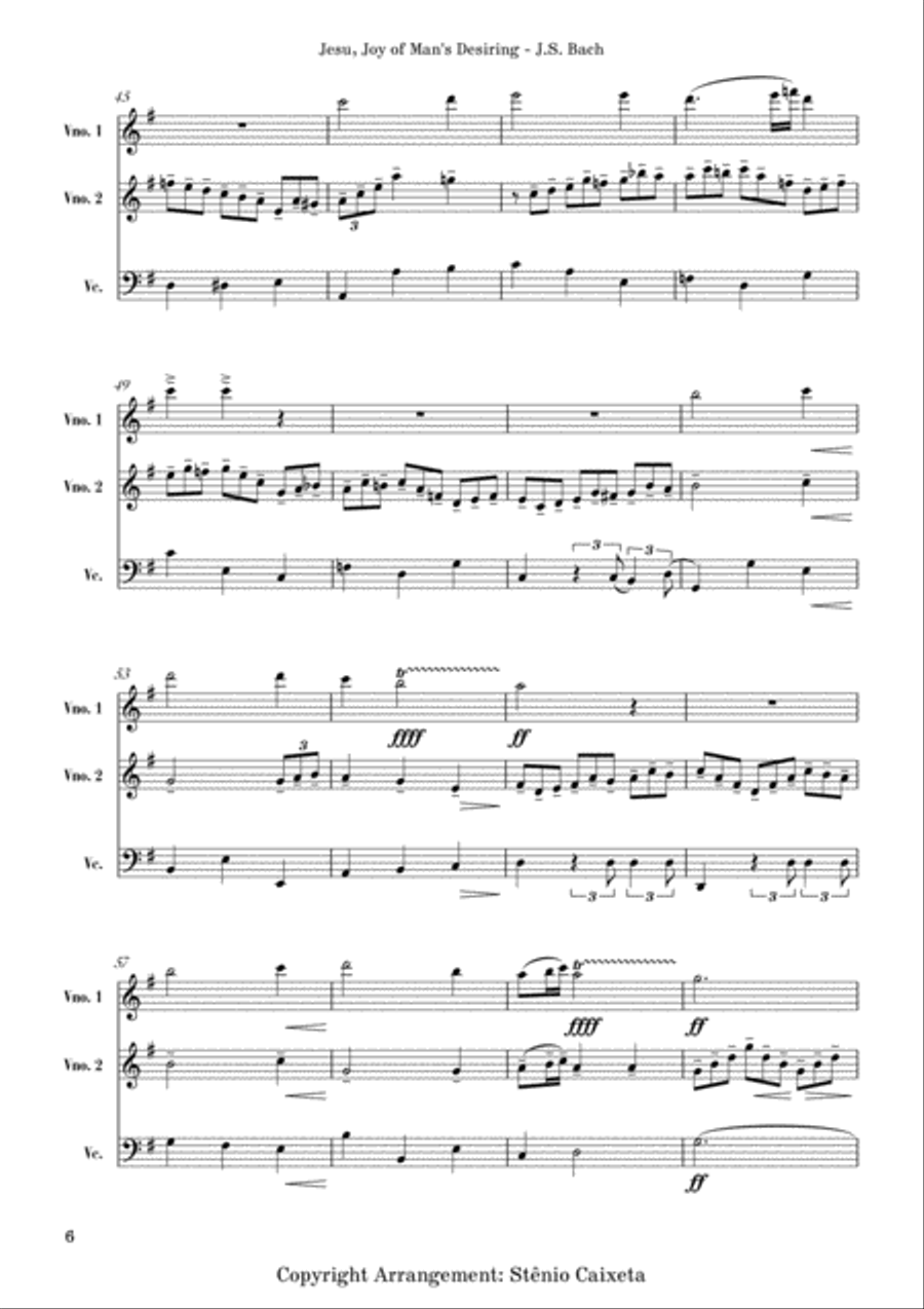 Jesu, Joy of Man's Desiring - BWV 147 String Duet scores gallery preview page 6