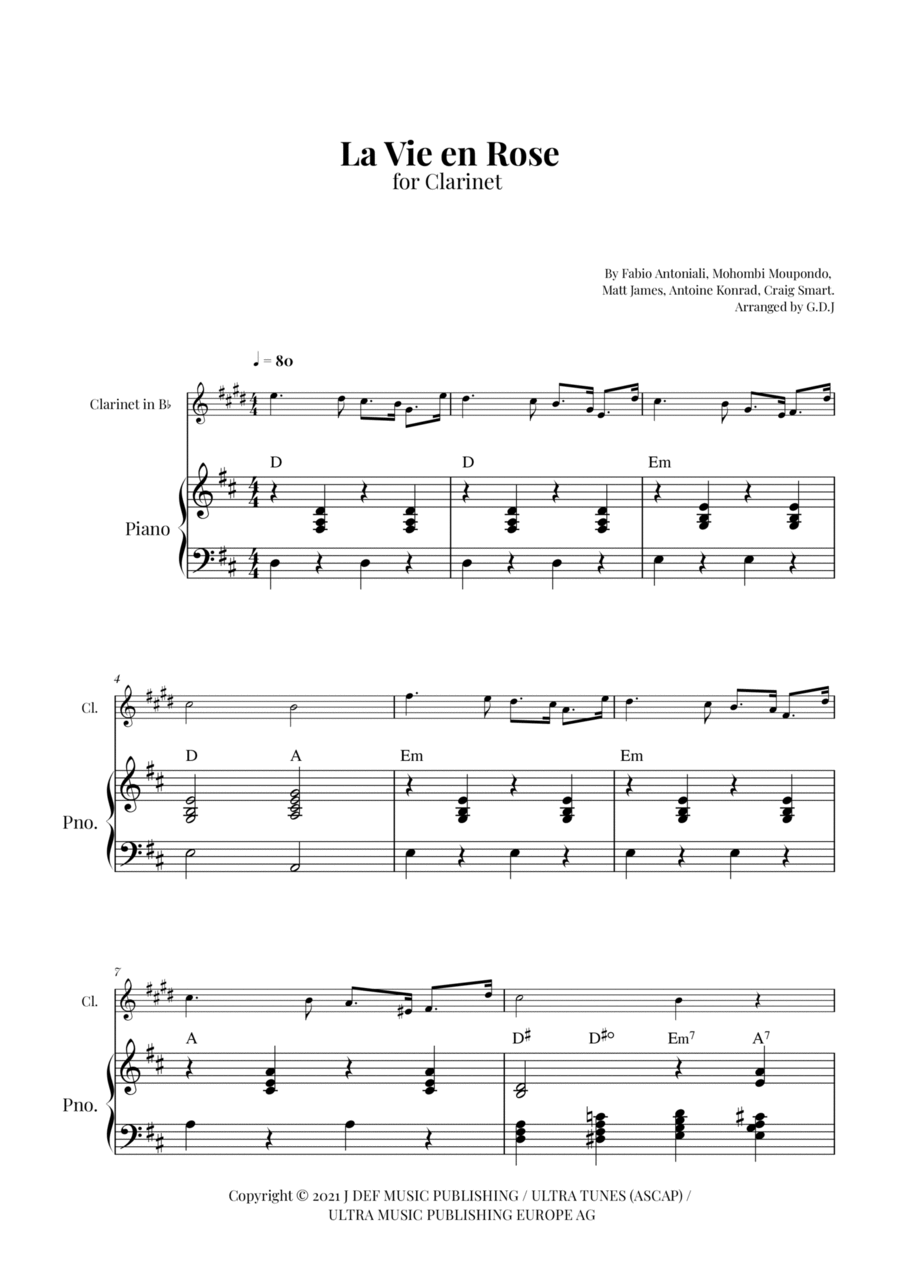 La Vie En Rose Piano scores gallery preview page 1