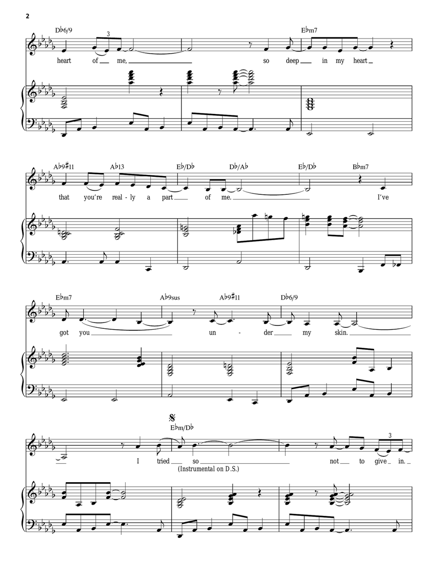 I've Got You Under My Skin Piano, Vocal scores gallery preview page 2