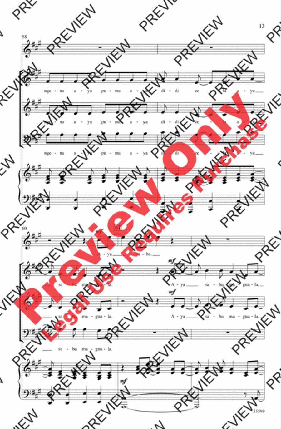 Aya Ngena 3-Part scores gallery preview page 28
