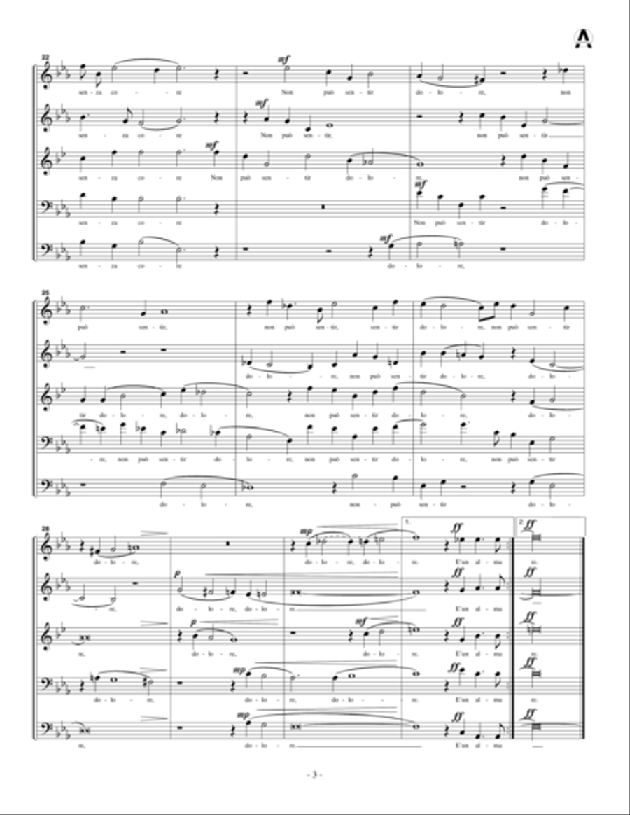 Beltà poi che t’assenti (for brass quintet) Brass Quintet scores gallery preview page 5